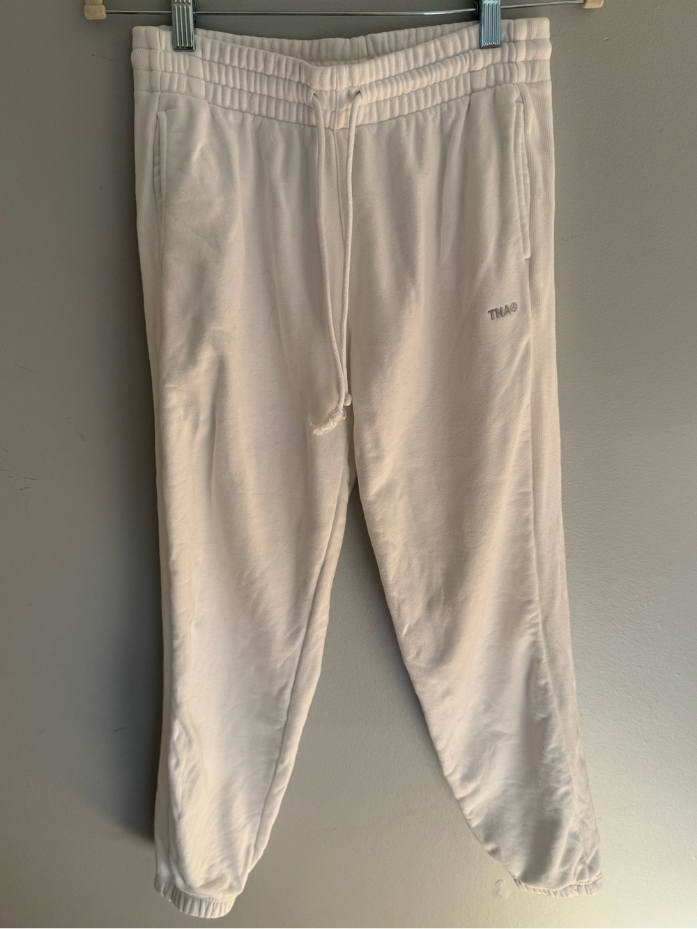 TNA Aritzia White Terry Fleece Boyfriend Sweatpants XS